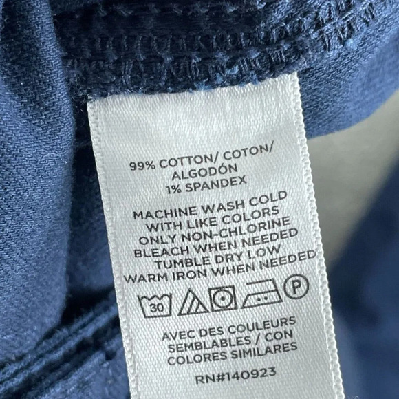 Womens Navy Blue Drawstring Waist Cotton Blend Pants Size 8 3217 - Picture 3 of 10